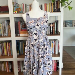 Vesper Elegant Floral Midi Dress - Lavender and Cream, Fun, Flirty and Feminine!